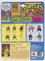 TEENAGE MUTANT NINJA TURTLES (1989) - APRIL O'NEIL SERIES 1/10 BACK ACTION FIGURE ON CARD.