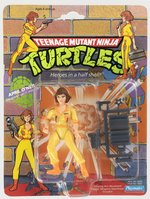 TEENAGE MUTANT NINJA TURTLES (1988) - APRIL O'NEIL 44 BACK ACTION FIGURE ON CARD.