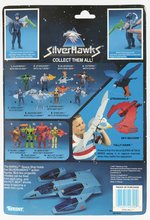 SILVERHAWKS STEELWILL UNTRASONIC SUIT ACTION FIGURE ON CARD.