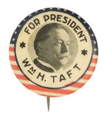 TAFT RARE SINGLE PICTURE BUTTON UNLISTED IN HAKE.