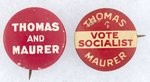 THOMAS & MAURER PAIR OF SOCIALIST PARTY LITHO BUTTONS.