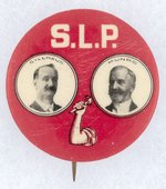 GILLHAUS MUNRO 1908 SOCIALIST LABOR PARTY JUGATE BUTTON HAKE #SLP-3.