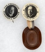 HOOVER & SMITH PAIR OF REAL PHOTO 1928 CAMPAIGN BUTTONS.