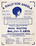 ANGELA DAVIS CIVIL RIGHTS MASS MEETING JAN 8. 1972 SAN FRANSICO, CA EVENT FLYER.