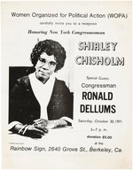 SHIRLEY CHISHOLM 1971 BERKELEY, CA CIVIL RIGHTS PRESIDENTIAL HOPEFULL EVENT FLYER.