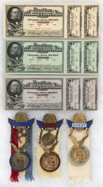 TAFT: 1912 REPUBLICAN NATIONAL CONVENTION BADGES & TICKETS.