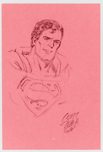 CURT SWAN ORIGINAL ART DETAILED PENCIL SKETCH OF SUPERMAN.