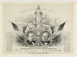 CLEVELAND & HENDRICKS JUGATE 1885 INAUGURATION BALL COMMEMORATIVE LARGE CARD.