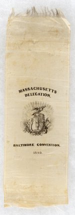 VAN BUREN: 1840 MASSACHUSETTS DELEGATION BALTIMORE DEMOCRATIC CONVENTION RIBBON.