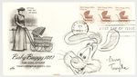 BARRY TEMPLE DISNEY ANIMATOR ORIGINAL ART SKETCH OF ROGER RABBIT ON FIRST DAY OF ISSUE ENVELOPE.