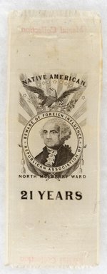 CLAY: NATIVE AMERICAN GEORGE WASHINGTON PORTRAIT RIBBON C.1844.