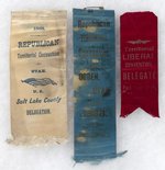 UTAH 1888 REPUBLICAN & LIBERAL TERRITORIAL CONVENTION RIBBON TRIO.