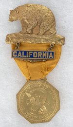 WILSON: CALIFORNIA GOLDEN BEAR FIFTY DOLLAR GOLD PIECE DNC BADGE.