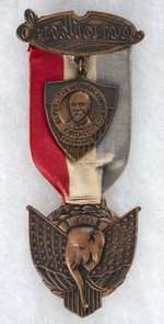 TAFT: 1908 INDIANA RNC BADGE FEATURING FAVORITE SON FAIRBANKS.