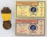 NIXON: 1968 REPUBLICAN NATIONAL CONVENTION MIAMI, FL BADGE & TICKETS.