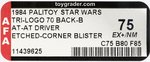 PALITOY STAR WARS: RETURN OF THE JEDI (1984) - AT-AT DRIVER TRI-LOGO 70 BACK-B AFA 75 EX+/NM.