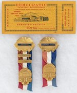 JOHNSON: 1964 DEMOCRATIC NATIONAL CONVENTION BADGES & TICKET.