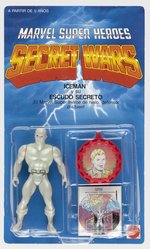 MATTEL SPAIN SECRET WARS SERIES 3 FOREIGN ISSUE ICEMAN FIGURE ON CARD.