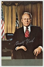 GERALD FORD SIGNED PORTRAIT POST CARD.