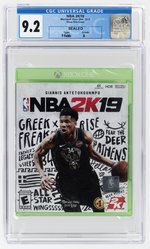 XBOX ONE (2018) NBA 2K19 (Y-FOLDS/A) CGC 9.2.