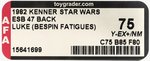 STAR WARS: THE EMPIRE STRIKES BACK (1982) - LUKE SKYWALKER (BESPIN FATIGUES) 47 BACK AFA 75 Y-EX+/NM.