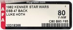 STAR WARS: THE EMPIRE STRIKES BACK (1982) - LUKE SKYWALKER (HOTH BATTLE GEAR) 47 BACK AFA 80 Y-NM.