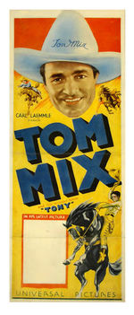 "TOM MIX" INSERT POSTER ON LINEN.