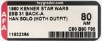 STAR WARS: THE EMPIRE STRIKES BACK (1980) - HAN SOLO (HOTH OUTFIT) 31 BACK-A AFA 80 NM.