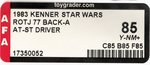 STAR WARS: RETURN OF THE JEDI (1983) - AT-ST DRIVER 77 BACK-A AFA 85 Y-NM+.