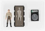 STAR WARS: THE POWER OF THE FORCE (1985) - HAN SOLO (IN CARBONITE) LOOSE W/COIN AFA SET.