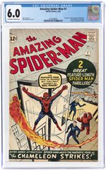 AMAZING SPIDER-MAN #1 MARCH 1963 CGC 6.0 FINE (FIRST J. JONAH JAMESON & THE CHAMELEON).