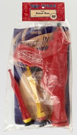 TOY TIME SPACE PATROL GUN W/DARTS SEALED IN BAG W/HEADER CARD.