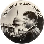 JFK BIG FOUR: DEMOCRACY FOR JACK KENNEDY RARE 1960 US CAPITOL PORTRAIT BUTTON.