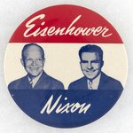 EISENHOWER & NIXON BLUETONE PHOTO JUGATE BUTTON HAKE #2008.