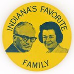 BARRY & MARGARET GOLDWATER INDIANA'S FAVORITE FAMILY 1964 JUGATE BUTTON.