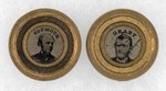 GRANT & SEYMOUR PAIR OF SCARCE 1868 FERROTYPE PORTRAIT BADGES.