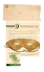 "LONE RANGER SAFETY CLUB" 1948 LETTER WITH MASK.