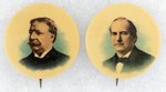 BRYAN & TAFT MATCHED PAIR OF 1908 PORTRAIT BUTTONS.