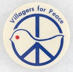 VILLAGERS FOR PEACE NEW YORK ANTI-VIETNAM WAR BUTTON.