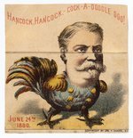 HANCOCK COCK-A-DOODLE DOO! METAMORPHIC 1880 CAMPAIGN CARD.