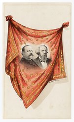 CLEVELAND & THURMAN LARGE 1888 JUGATE CARD WITH RED BANDANA MOTIF.