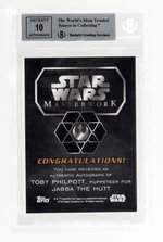 2016 TOPPS STAR WARS MASTERWORK AUTOGRAPHS #76 TOBY PHILPOTT, PUPPETEER FOR JABBA THE HUTT BECKETT 9 MINT.