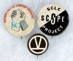 MARTIN LUTHER KING SCLC TRIO OF CIVIL RIGHTS BUTTONS.