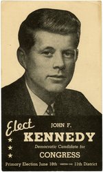 ELECT JOHN F. KENNEDY DEMOCRATIC CANDIDATE FOR CONGRESS 1946 RARE PORTRAIT POSTCARD.