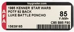 STAR WARS: THE POWER OF THE FORCE (1985) - LUKE SKYWALKER (BATTLE PONCHO) 92 BACK AFA 85 Y-NM+.