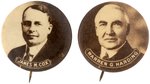 COX & HARDING PAIR OF 1.25" SEPIA TONED PORTRAIT BUTTONS.