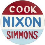 COOK, NIXON SIMMONS KENTUCKY HAND PAINTED 1968 COATTAIL BUTTON.