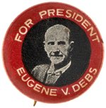 FOR PRESIDENT EUGENE V. DEBS 1920 PORTRAIT BUTTON.