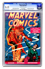 MARVEL COMICS #1 NOVEMBER 1939 CGC 6.0 OFF-WHITE TO WHITE PAGES.