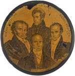 JACKSON, VAN BUREN, CLAY & WEBSTER QUADRAGATE RARE 1832 CAMPAIGN SNUFF BOX.